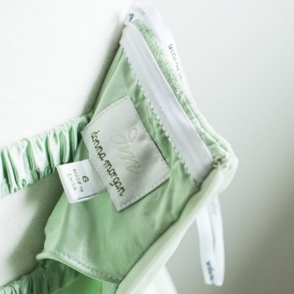 Donna Morgan pale green 'Lindsey' bridesmaid / cocktail strapless chiffon dress - Picture 3 of 7